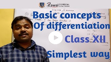 Class- XII, Subject- Maths, Basic concepts of differentiation, Chapter- 5, Rawal BSK