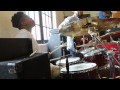 My son on drums at church