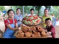 Cook and Eat: Yummy crispy chicken wing and papaya salad cooking / We enjoy to cook and eat