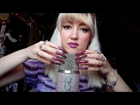 ASMR Mic Scratching and Tapping with xxl natural nails 💅🏻 🎙️
