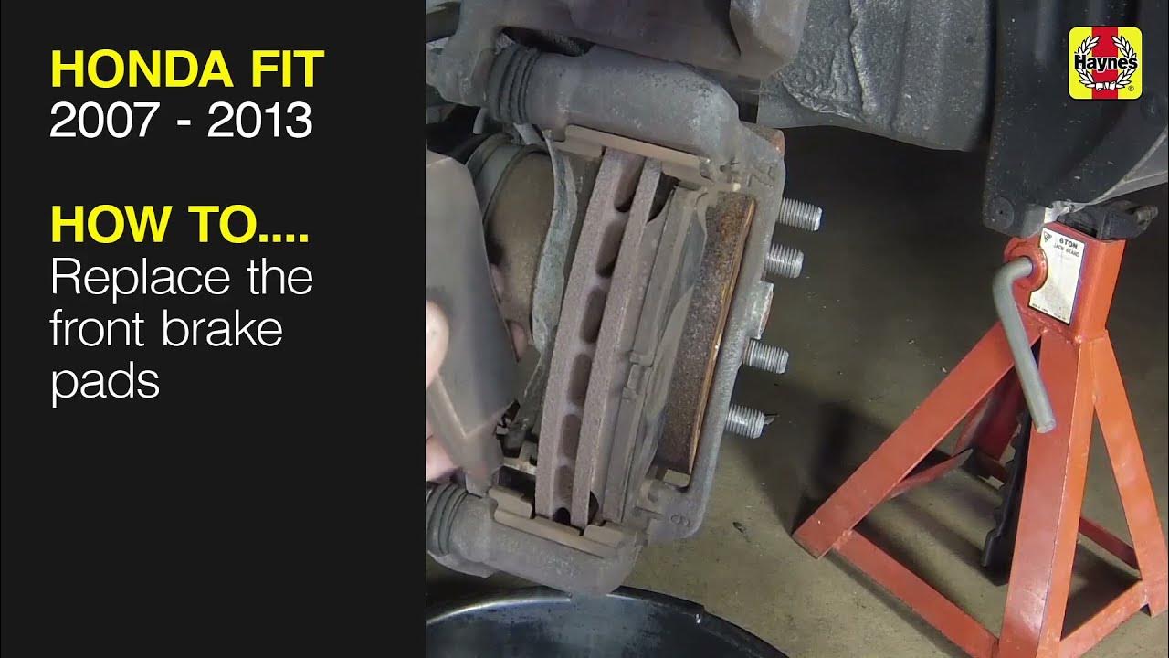 How to Replace the front brake pads on the Honda Fit 2007 to 2013 - YouTube