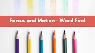 FORCES AND MOTION SCIENCE ACTIVITY WORD FIND SEARCH FINDER GAME VOCABULARY WORDS