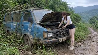 Timelapse : The girl spent 15 days repairing and restoring two abandoned vintage cars.
