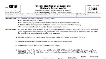 IRS Form 8919 walkthrough (Uncollected Social Security and Medicare Tax on Wages)