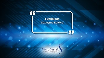 1 Dakikada - Sözleşme Editörü