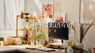 Cozy Desk Makeover |  Aesthetic pinterest inspired home office setup pt.2
