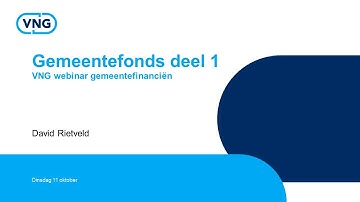 Webinar Gemeentefinanciën - Gemeentefonds deel 1 (11 oktober 2022)