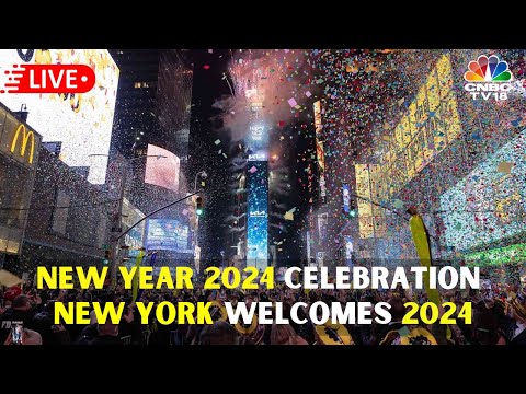 LIVE: New Year 2024 Celebrations | Times Square, New York | Las Vegas | World Welcomes 2024 | IN18L