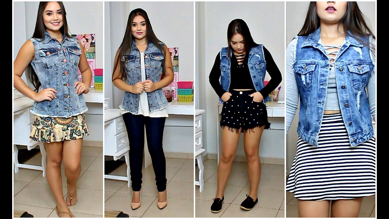 blusas para usar com colete jeans