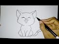 Cara Menggambar Kucing Lucu Sederhana | How to draw a cat easy