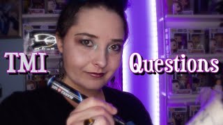 Asking You TMI Questions Survey [RP ASMR] screenshot 5