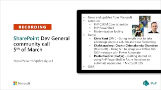 SharePoint PnP – General SharePoint Dev SIG community call – 5th of March 2020 - YouTube Sharepoint Pnp – General Sharepoint Dev Sig Community Call – 5Th Of March 2020 - Youtube