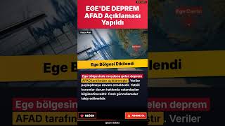 Ege Bölgesinde Deprem Haberi: AFAD Resmi Açıklamasını Yaptı