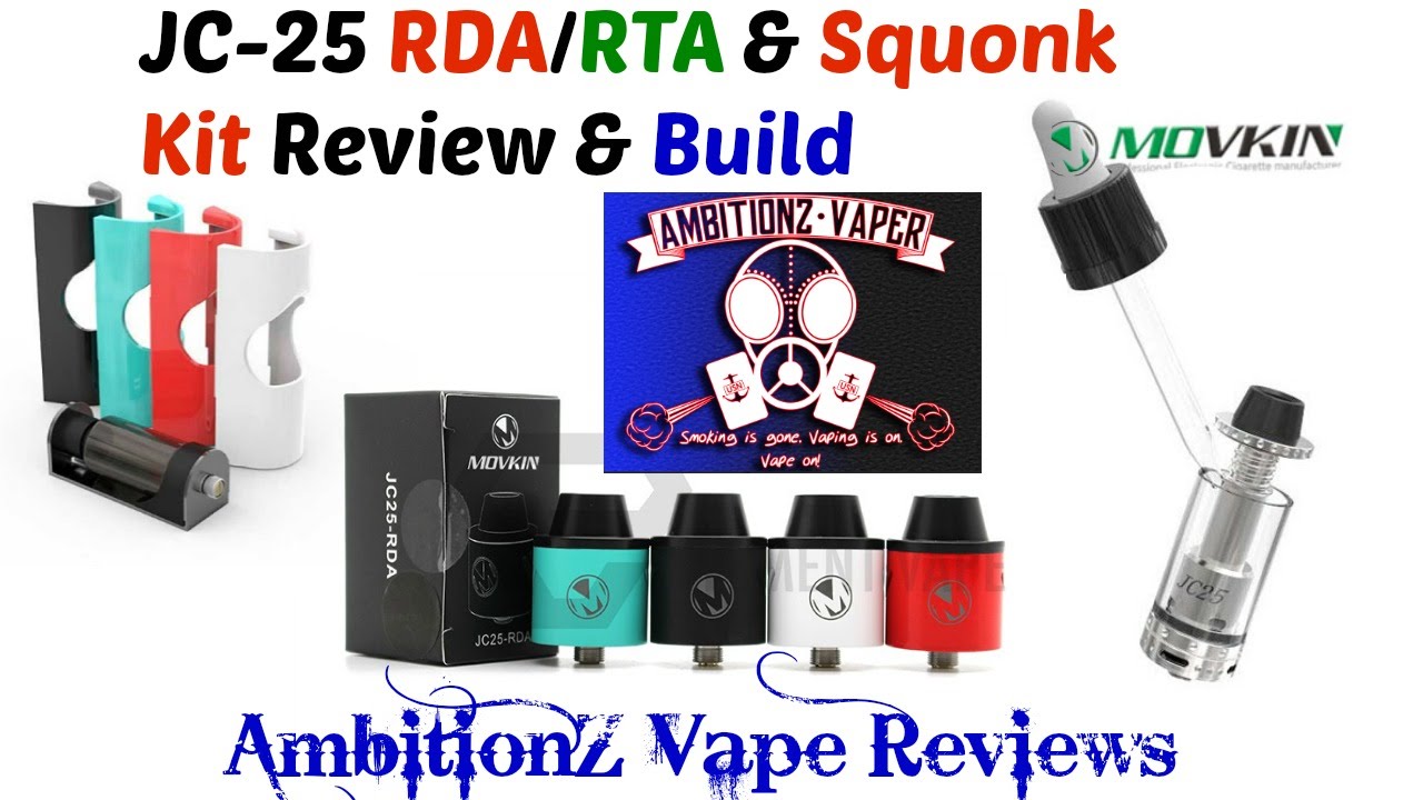 Movkin JC25 RDA / JC25 RTA & Disguiser Squonk Kit Review | Build