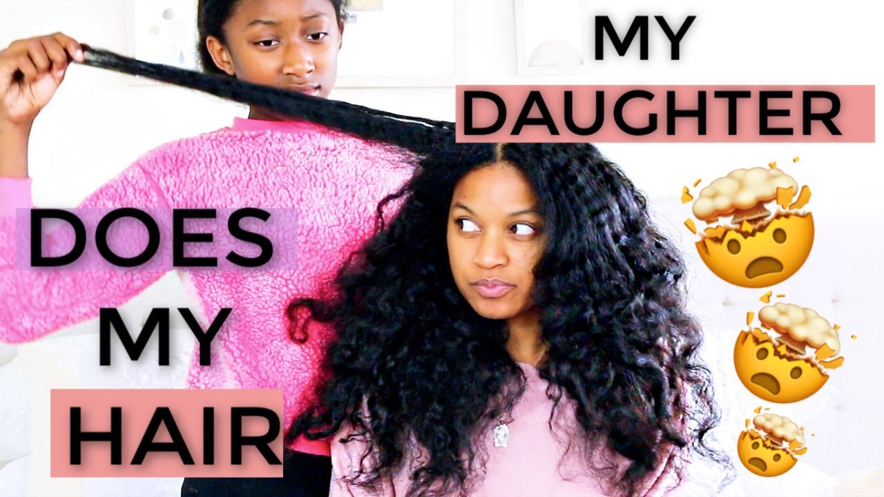 My 10 Year Old Daughter Does My Long Natural Curly Hair (SHOCKED!!)|Shawntas Way