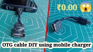 Micro USB,OTG cable. DIY using mobile charger