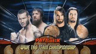 WWE payback 2013 match card daniel bryan randy orton vs rollins reigns tag team championship