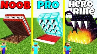 Minecraft Battle: NOOB vs PRO vs HEROBRINE: HIDDEN TRAP CHALLENGE / Animation