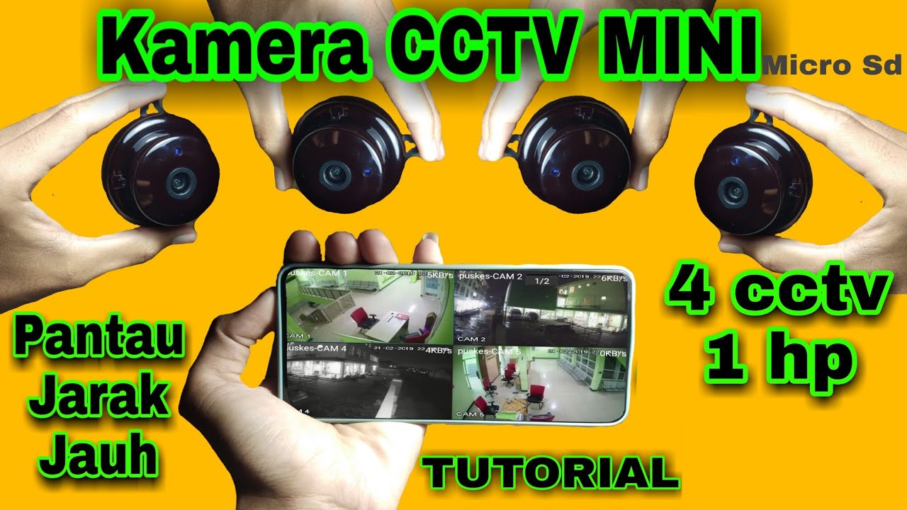 Cara Pantau cctv jarak jauh 4 CCTV dalam 1 HP bisa pantau di luar