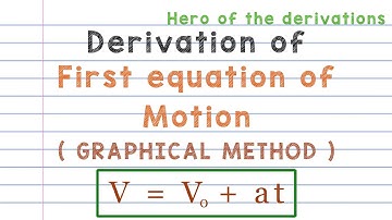 Derivation of first equation of motion (Graphical method) • HERO OF THE DERIVATIONS.