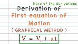 Derivation of first equation of motion (Graphical method) • HERO OF THE DERIVATIONS.