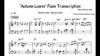 Video voorbeeld van "Wynton Kelly "Autumn Leaves" Piano Transcription"