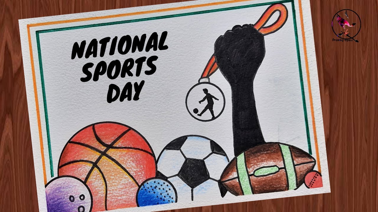 National Sports Day drawing easy step by step / National Sports ...