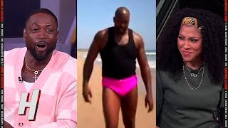 Dwyane Wade \& Candace Parker Hilarious Reaction to Shaq's Pink Speedo's 😂😂