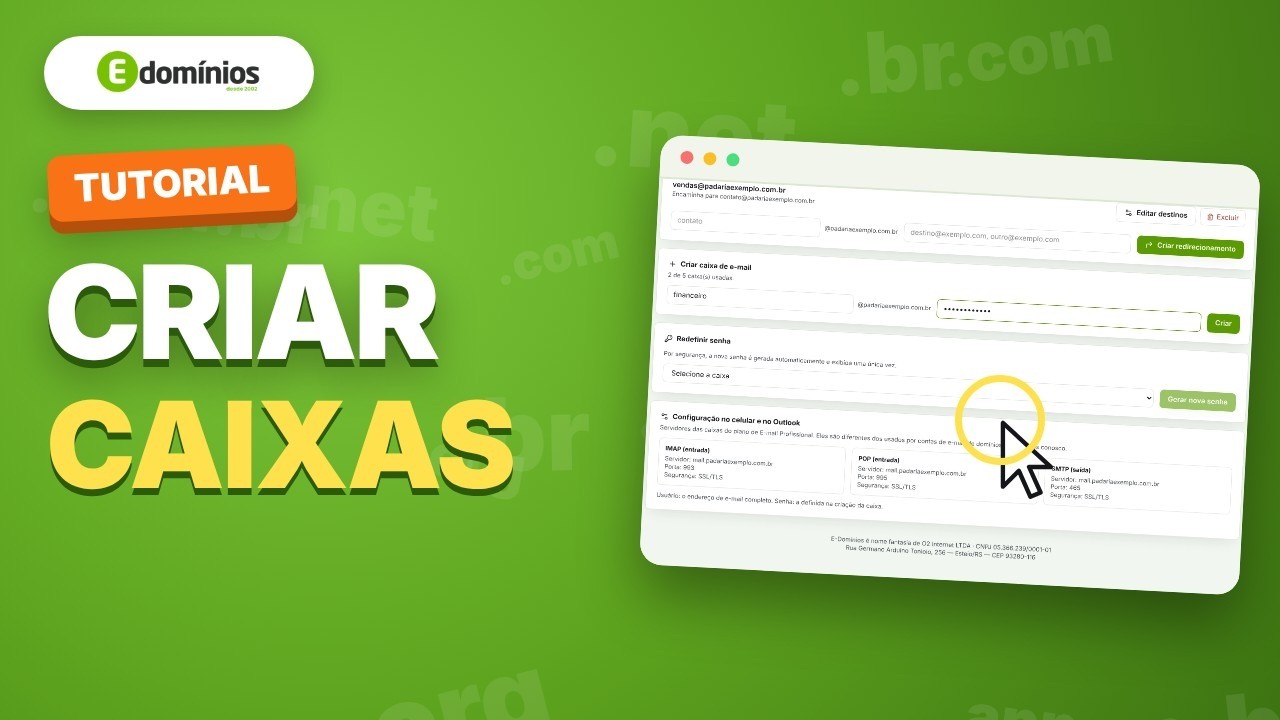 Vídeo: Criar caixas e redefinir senhas