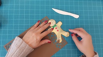 Gingerbread man cookie Gate Fold Card Cricut made Cricut Christmas Cards svg files Silhouette Cameo