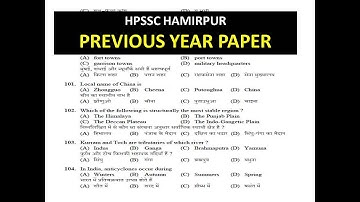 HPSSC  HAMIRPUR QUESTION PAPER GK SECTION || HPSSC  JR SCALE STENOGRAPHER SOLVED PAPER