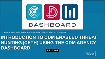 Introduction to CDM Enabled Threat Hunting (CETH) Using the CDM Agency Dashboard