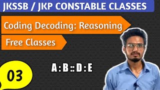 CODING DECODING: Reasoning | JKSSB JKP CONSTABLE FOREST GUARD 2022 #jkssb