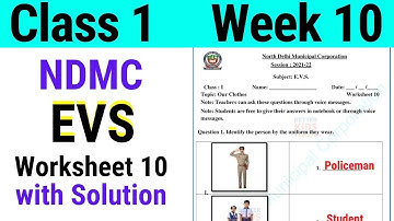 NDMC Class 1 EVS Week 10 Worksheet 10 (4/8/21) || worksheet 10 Class 1st evs week 10 solution