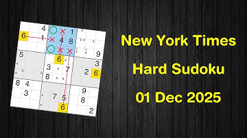 New York Times Hard Sudoku 01 Dec 2025 - Solve with Phidoku