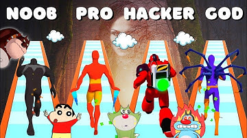 Noob vs Pro vs Hacker vs God In Hero Verse Run || With Oggy and Jack Gameplay