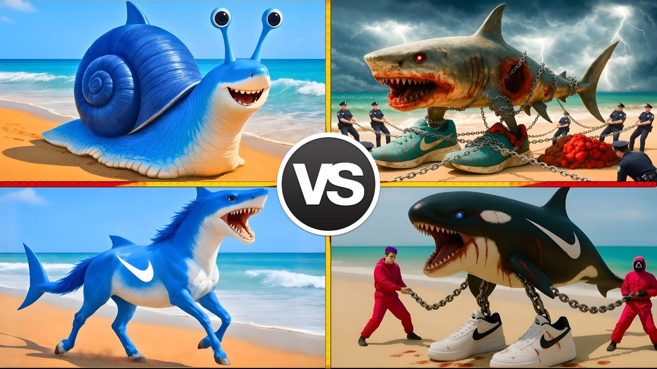 MEGA SHARK 🎉😁 SHARK HORSE 🆚SHARK ZOMBIE 🆚BRAINROT ZOMBIE 🆚 SHARK