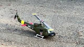 Flying My Fly Wing RC Scale UH1 Huey Helicopter