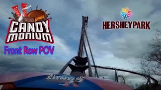 Candymonium Hyper Coaster Front Row POV (Twizzlers Train) April 2021 - Hersheypark (No Copyright)