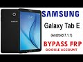 Samsung tab e  frpgoogle account bypass android 711 without pc new method work 100