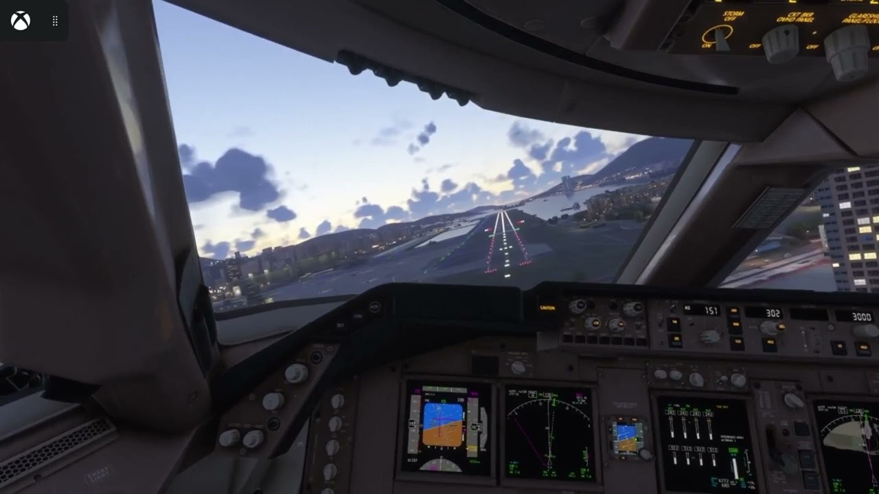 Atterrissage a Kai Tak en 747.