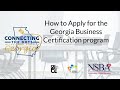 How to apply for the georgia business certification