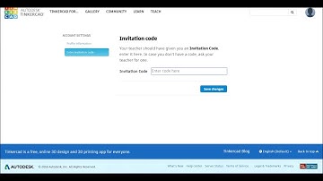 Tinkercad - Entering a Teacher Code on a Students Account