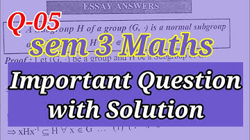 sem 3 Maths Important Q-5 with Detail Solution Explanation for PASS MARKS for all University