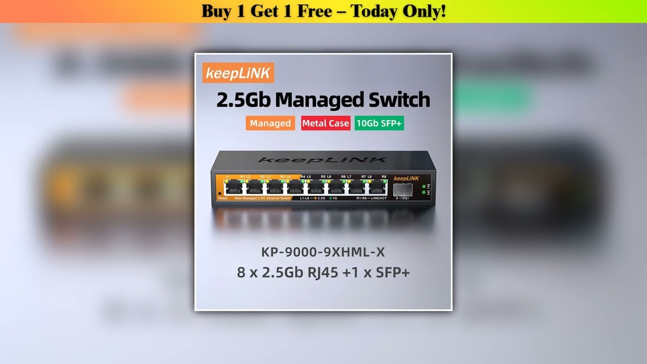 KeepLiNK 25Gb Managed Switch with 8port 25Gb Ethernet 1port 10G SFP New 2025 Version