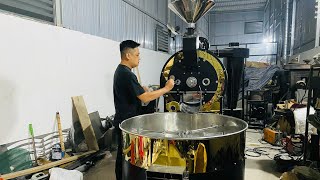Máy rang cà phê 20kg 30kg Gas Wave Roaster rang test và vận chuyển đi Đăk Nông - Trống rang 2 lớp