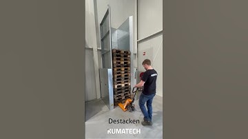 Stacken, Destacken en omschakelen Pallet Dispenser Silverline achter elkaar