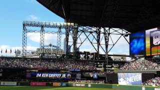 Unveiling Ken Griffey Jr retired jersey number 24 at Safeco Field 8/6/16