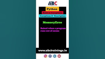 Python Built in Exceptions 2 #python #pythonprogramming #exceptions #abctrainings #abccadcentre #yt