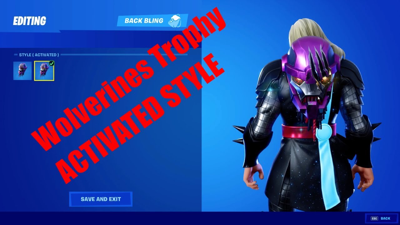 how to get Wolverine's Trophy Activated Back Bling Style Fortnite